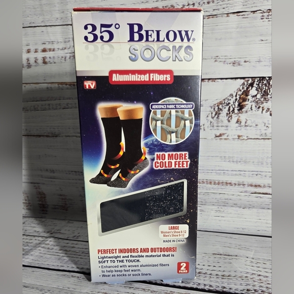 2 pair unisex 35 Below Sock Keep Your Feet Warm and Dry Sz Large As Seen in TV - Picture 1 of 4